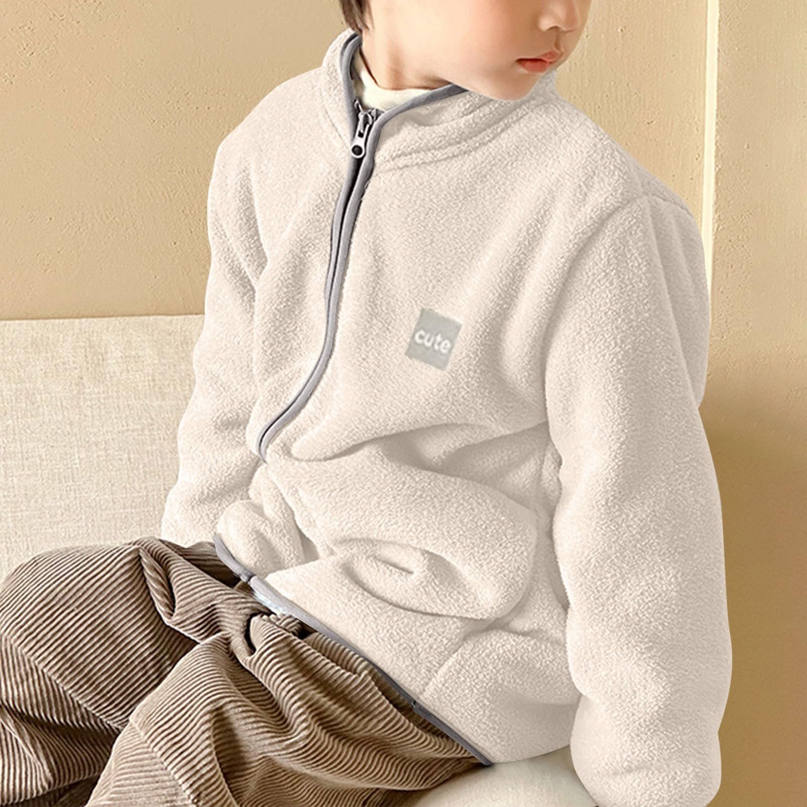 Куртка для детей с длинными рукавами Shaker, детская флисовая куртка на молнии для отдыха, теплая карманная куртка, осенне-зимнее пальто без капюшона, теплая куртка (2-14 лет), фото №3 Куртка для детей с длинными рукавами Shaker, детская флисовая куртка на молнии для отдыха, теплая карманная куртка, осенне-зимнее пальто без капюшона, теплая куртка (2-14 лет), фото №3