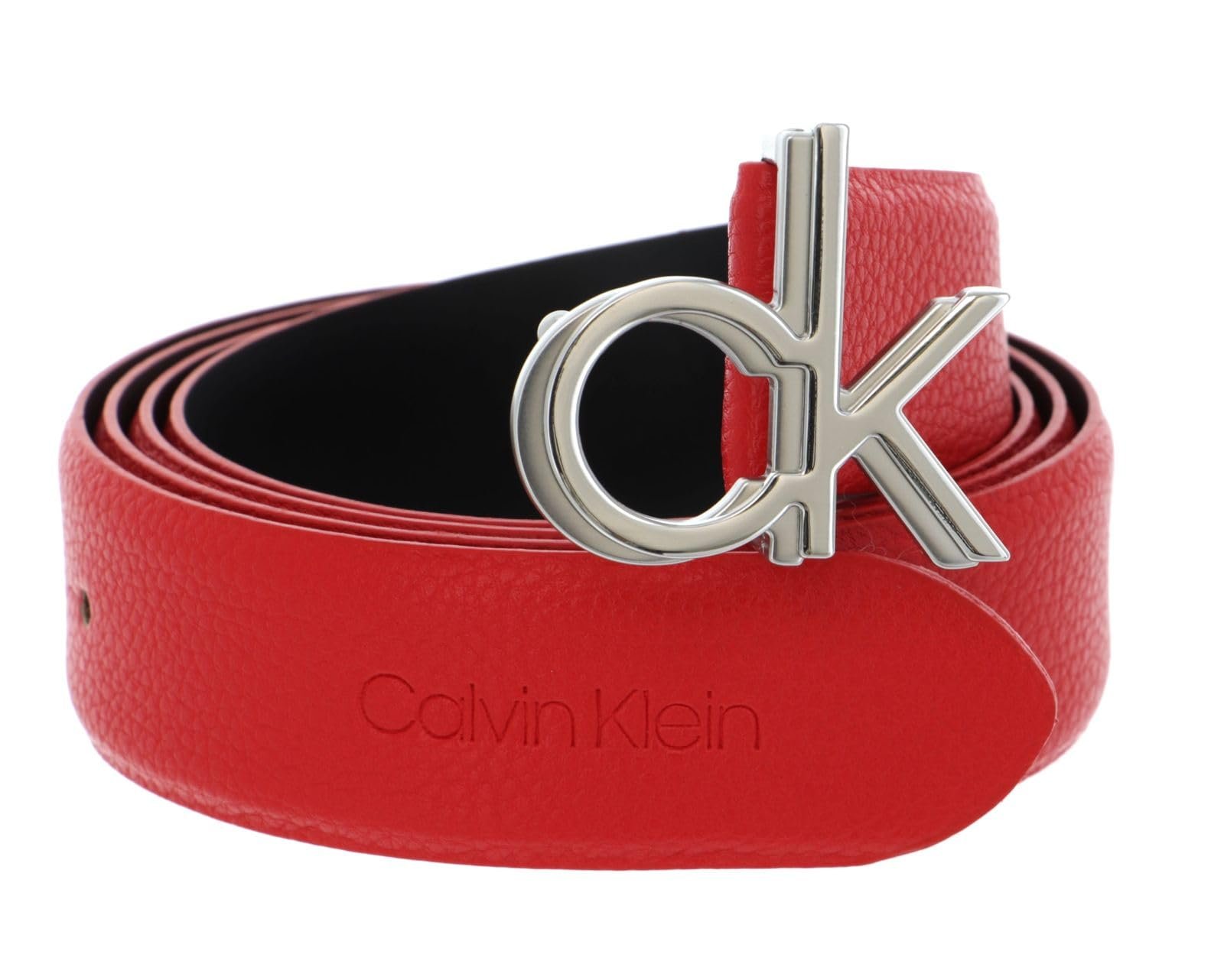 Ремень Calvin Klein CK Logo W80 Vibrant Coral, яркий коралловый, фото №1