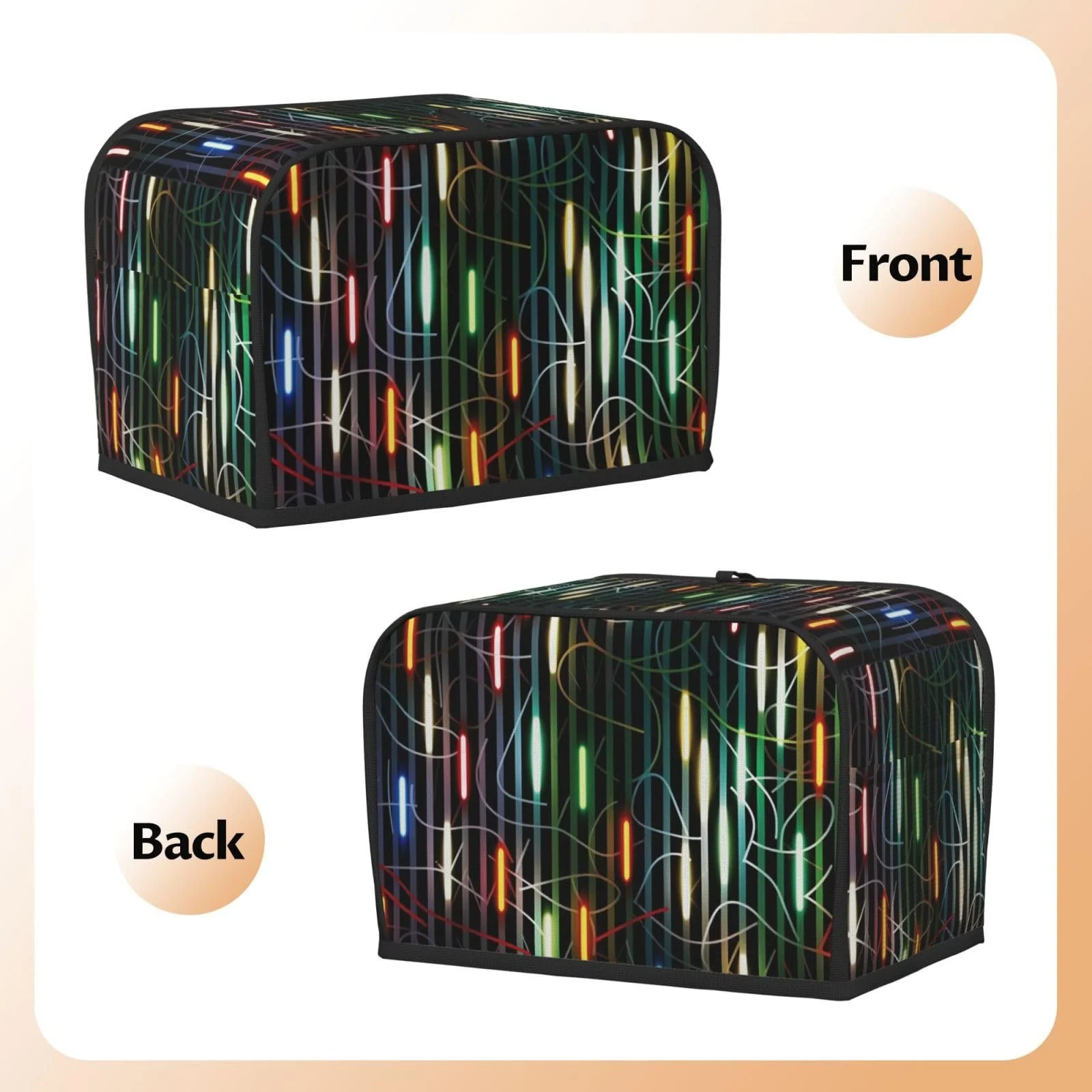 Чохол для тостера на 2 скибки з двома кишенями, смугастий, фото №6 Чохол для тостера на 2 скибки з двома кишенями, смугастий, фото №6