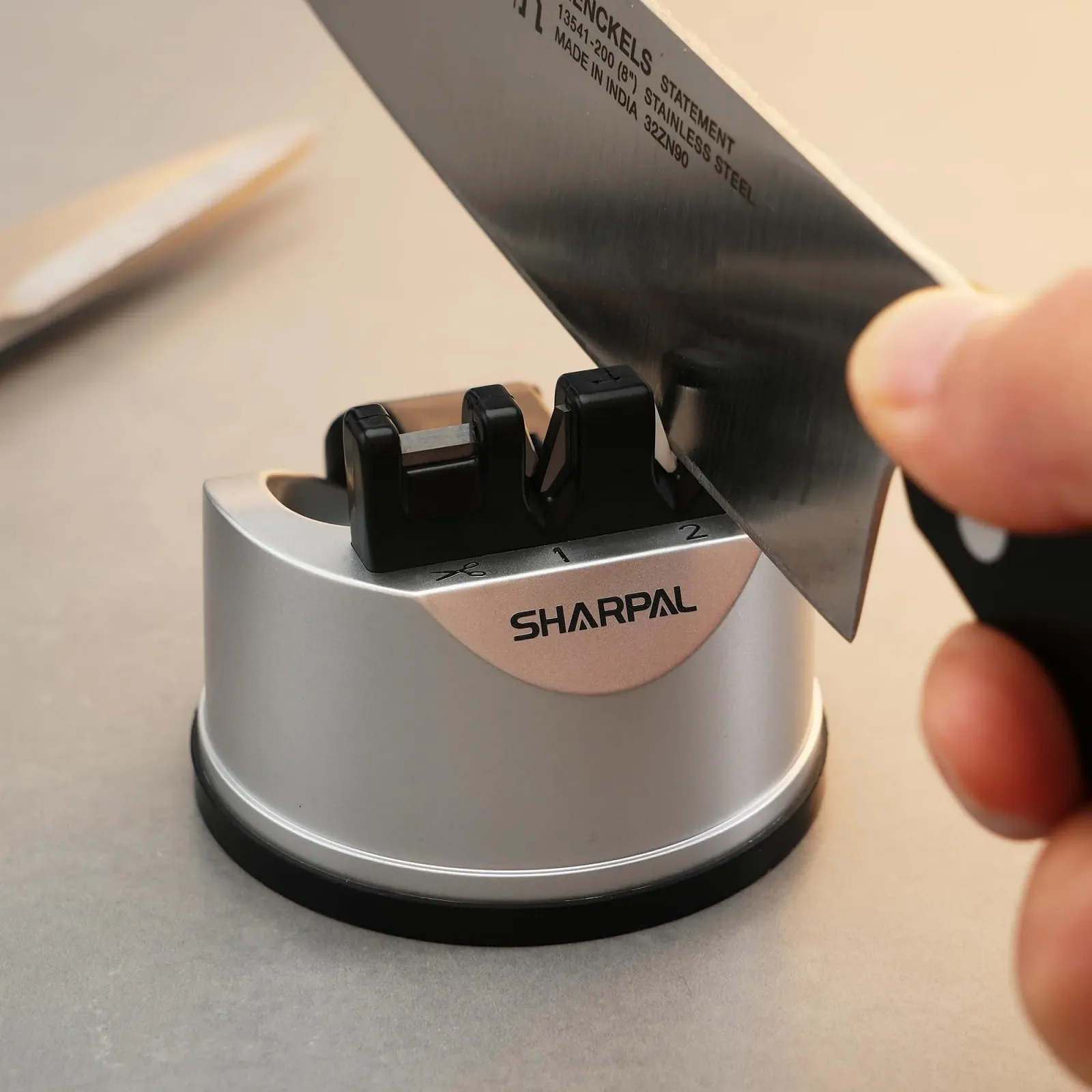 Точилка для ножей SHARPAL 191H 3-ступенчатая ручная на присоске для прямых и серрейторных лезвий, фото №2