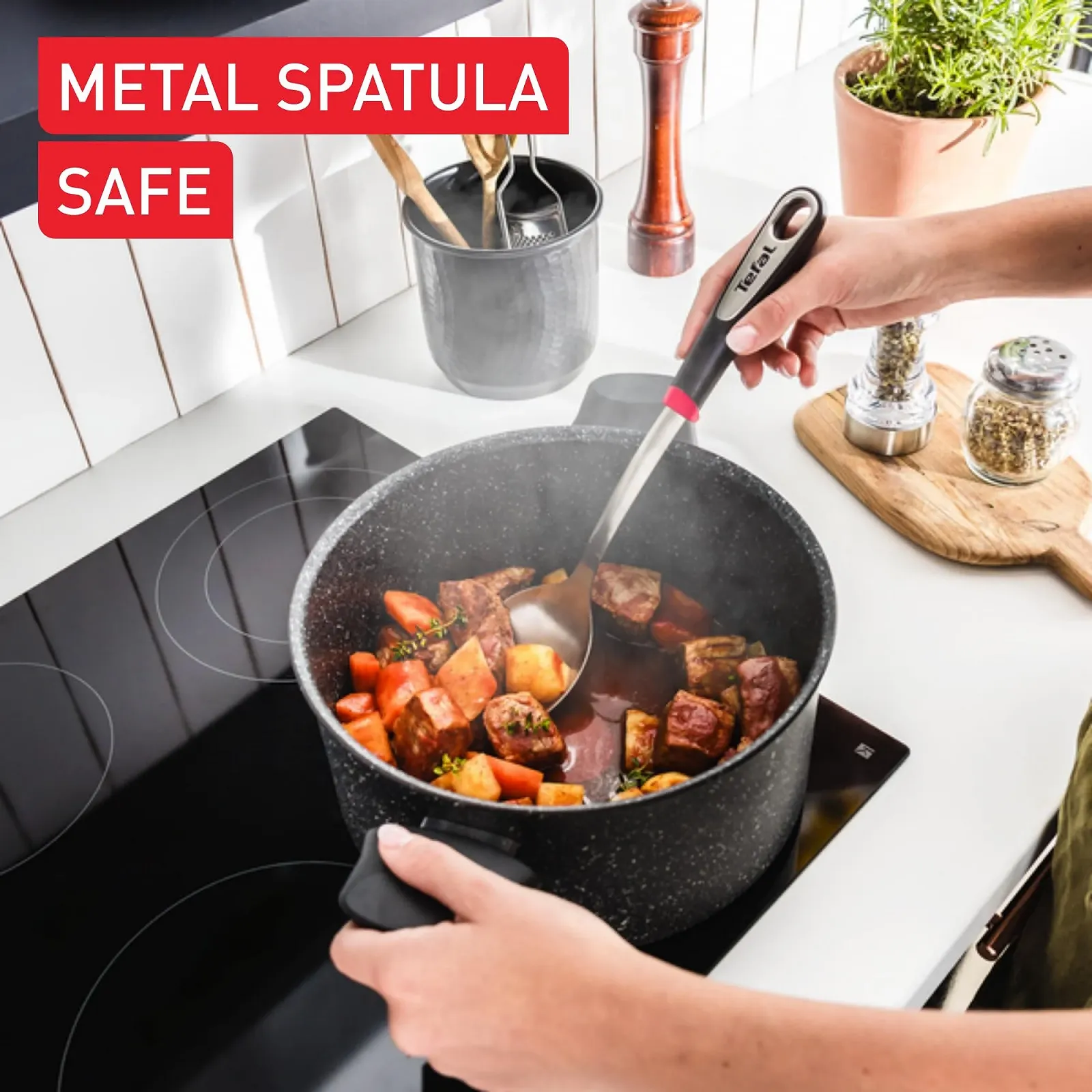 Каструля Tefal 24 см Алюміній Stone-Proof Антипригарне покриття, Для індукційних плит, фото №4