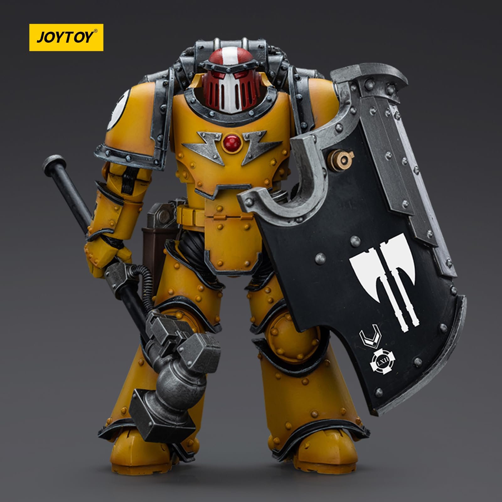 Фігурка JOYTOY 40K 1/18, Imperial Fists Legion MkIII Breacher Squad Sergeant з Thunder Hammer, 4 дюйми, фото №3