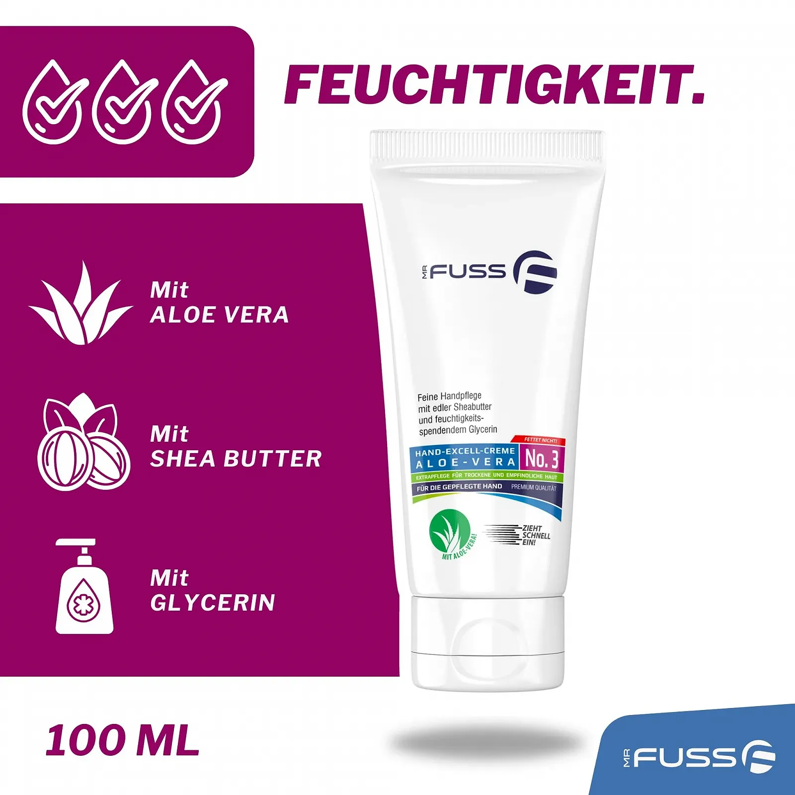 Крем для рук Mr. Fuss Hand Excell Fluid No. 3 з олією жожоба, гліцерином та вітаміном Е 200 мл, фото №3