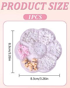 Украшения для ногтей Бантики Разноцветные (Желтый/Розовый/Белый) synthetic.ua - Фото 1