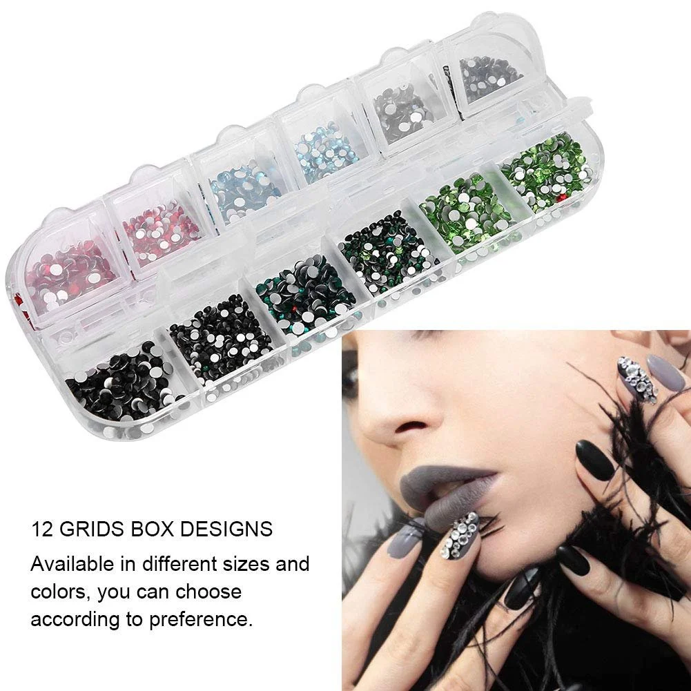 Стразы для ногтей 12 сеток DIY украшения для ногтей макияж блестки жемчужины аксессуары для ногтей инструмент для маникюра для дома и салона (6#), фото №9