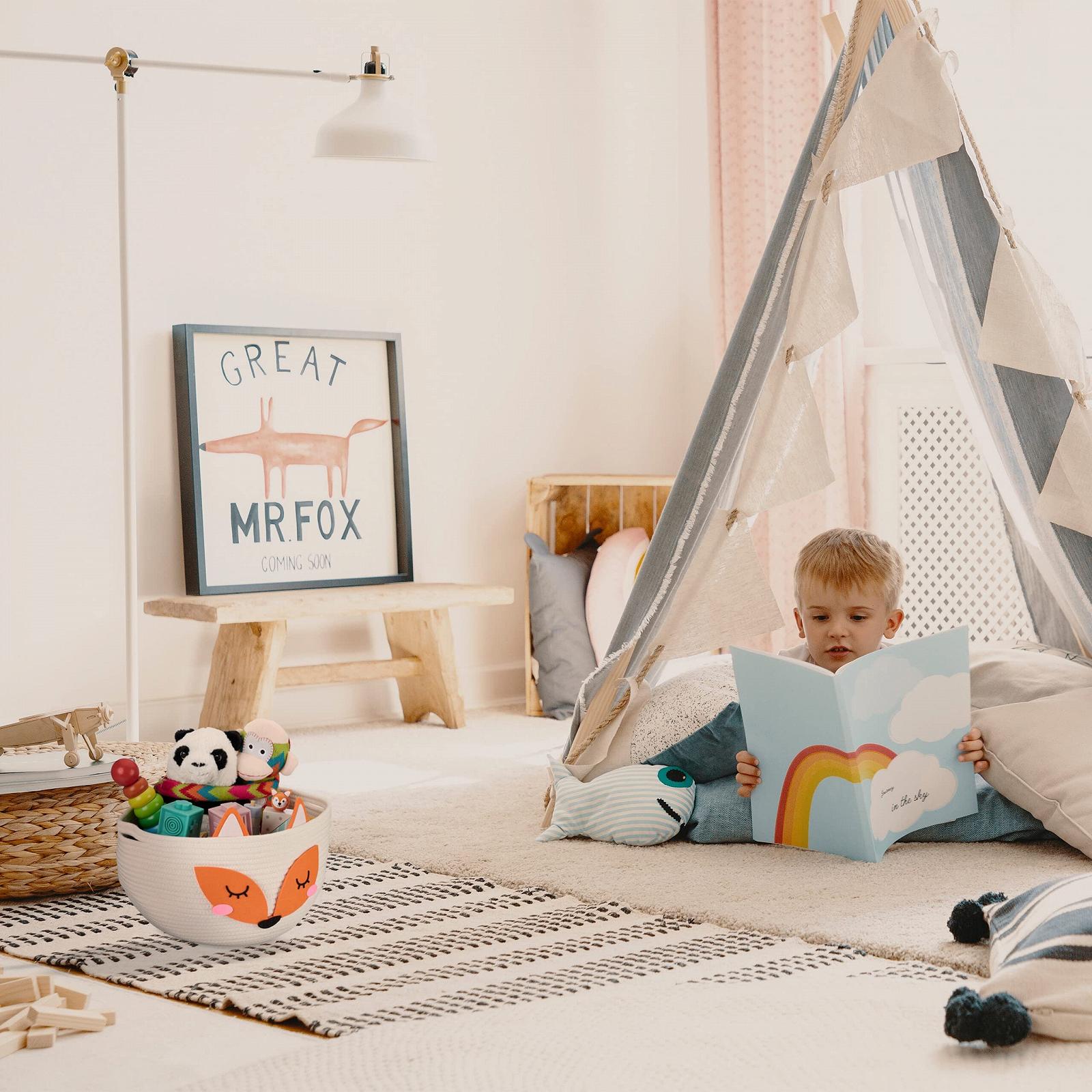 Корзина Relaxdays Детская Лис 26 x 35 см Белый/Оранжевый, фото №3