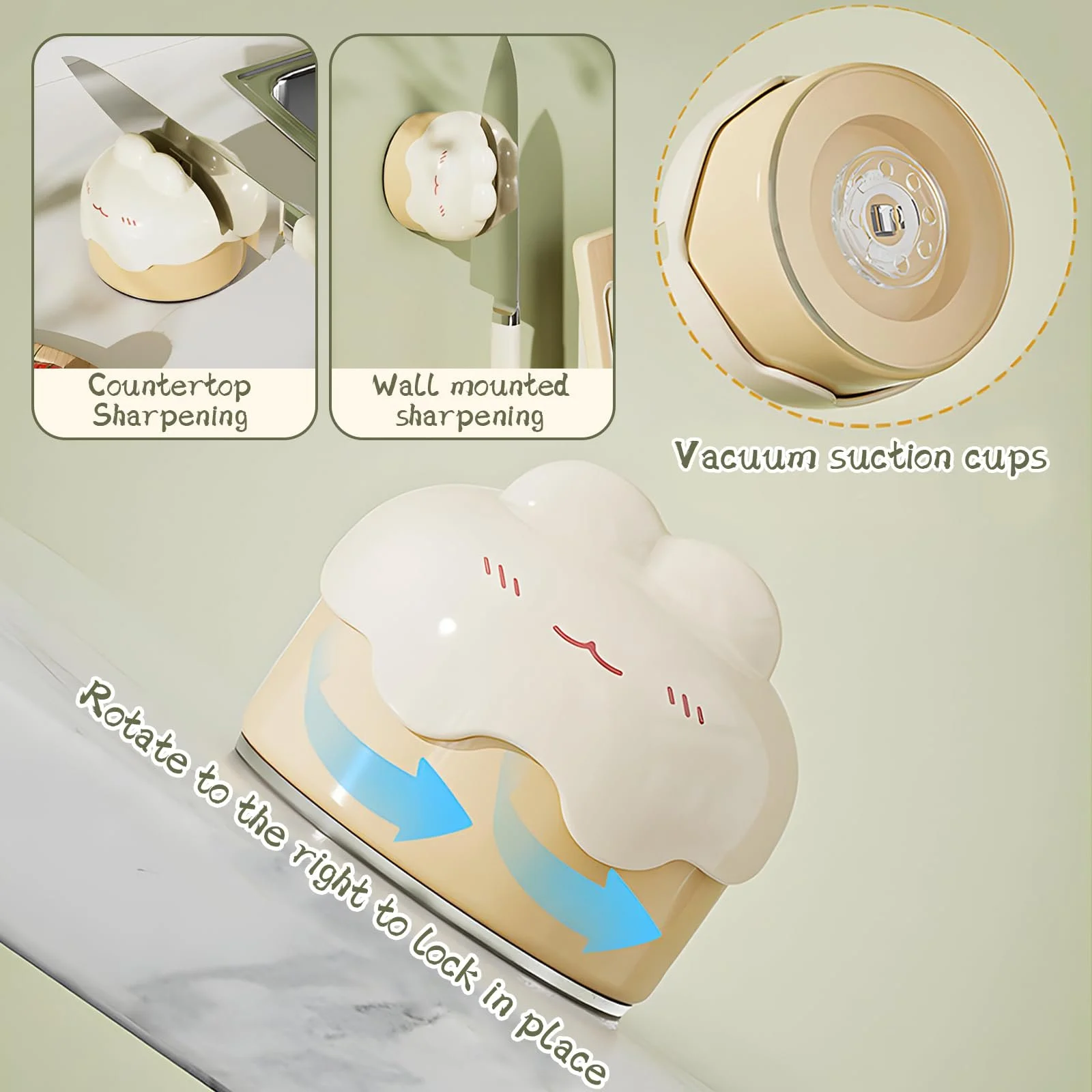Ручная точилка для ножей Pack of 2 Professional на присоске, фото №5