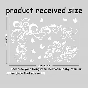 Наклейка на стіну SUPERDANT Світло-пурпурові пагони Метелики Квіти Вінілова synthetic.ua - Фото 1