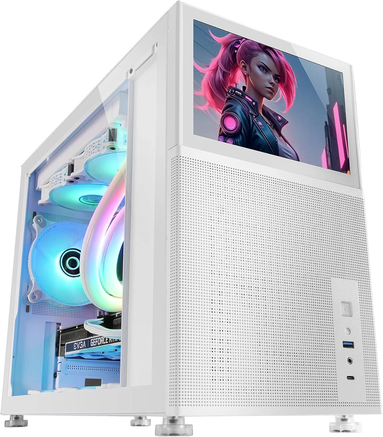 Корпус для ПК з LCD-дисплеєм 8'' Mars Gaming MC-LCD Білий, фото №1