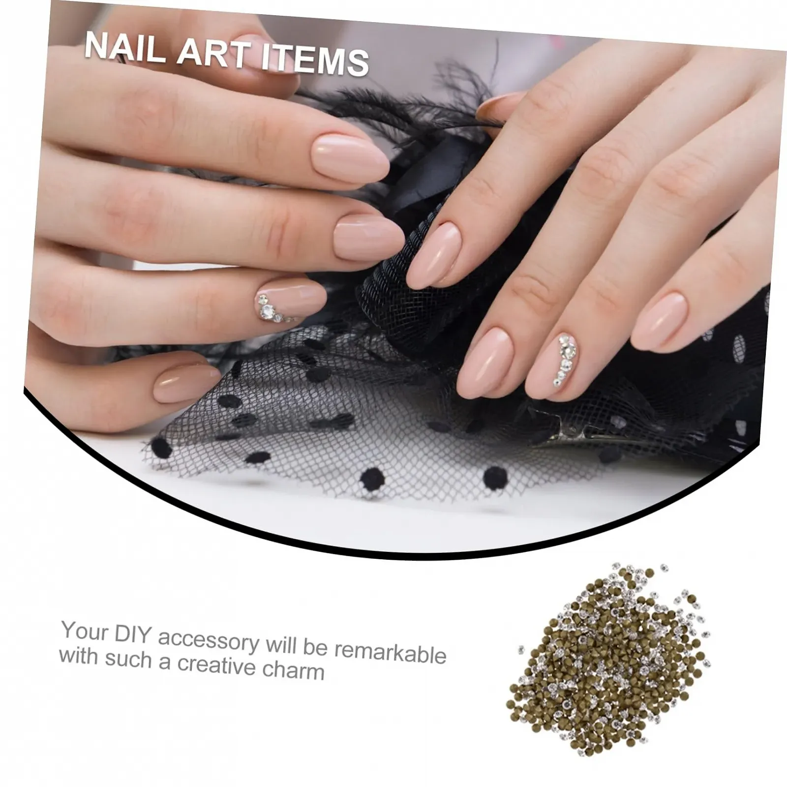 Стрази Healeved для нігтів, блискучі, плоскі, для DIY, фото №5