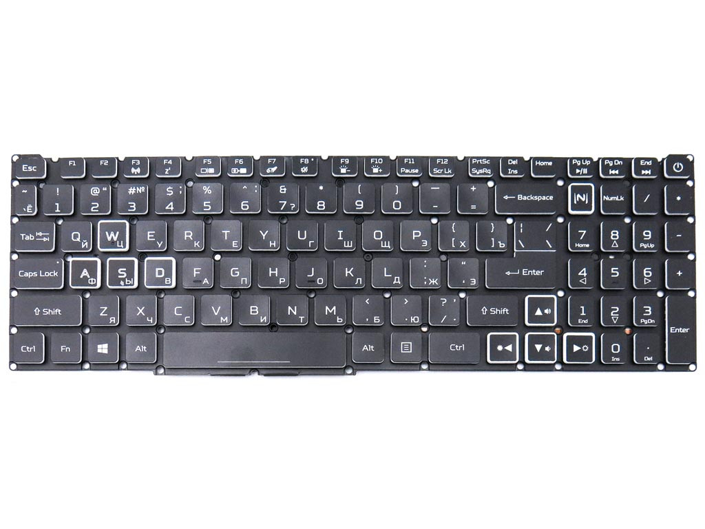 Клавиатура для ACER AN515-56, AN515-57, AN517-41, AN517-54, AN517-55, AN715-51 RGB подсветка ори, фото №1
