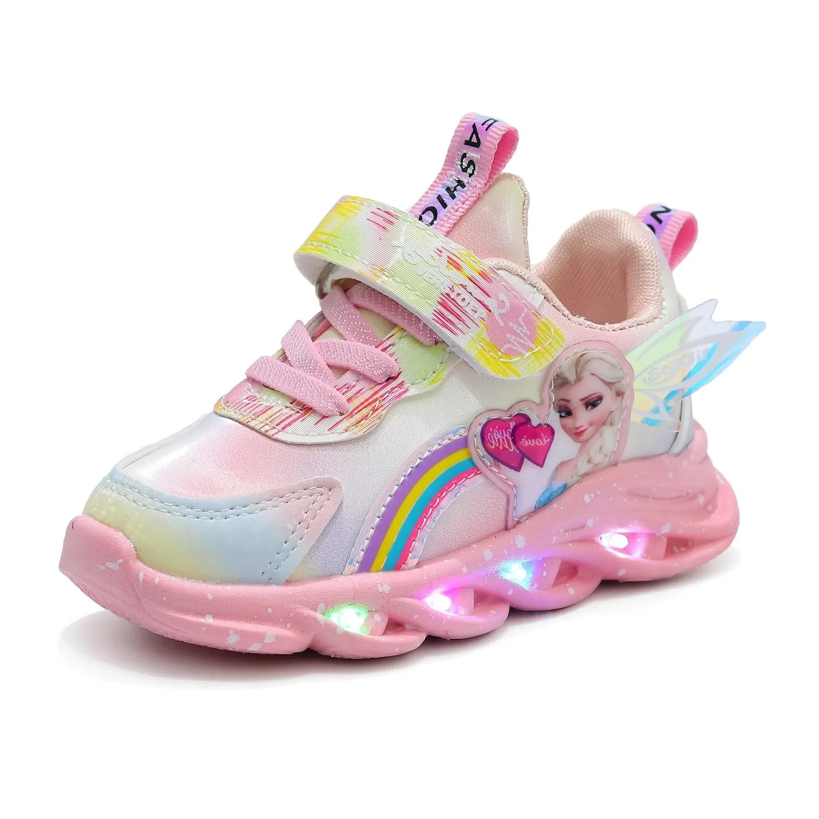 Кросівки Elsa З LED підсвіткою для дівчат Рожево-фіолетові Розмір 27, фото №1