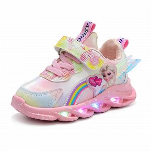 Кроссовки Elsa С LED подсветкой для девочек Розово-фиолетовые Размер 27 - Фото 1