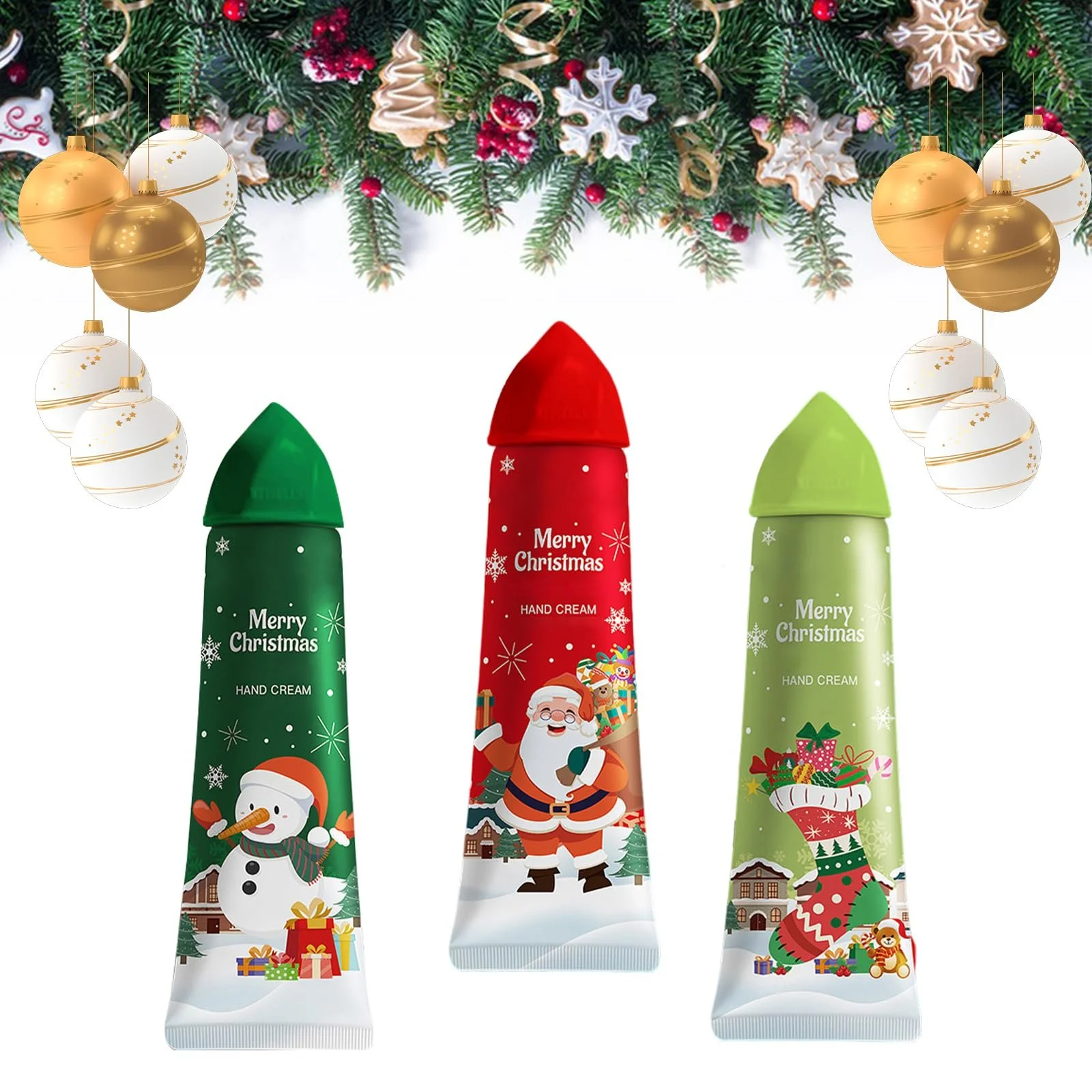 Крем для рук Набір Міні-набір кремів для рук Різдвяний крем для догляду за руками, 3 шт, фото №1