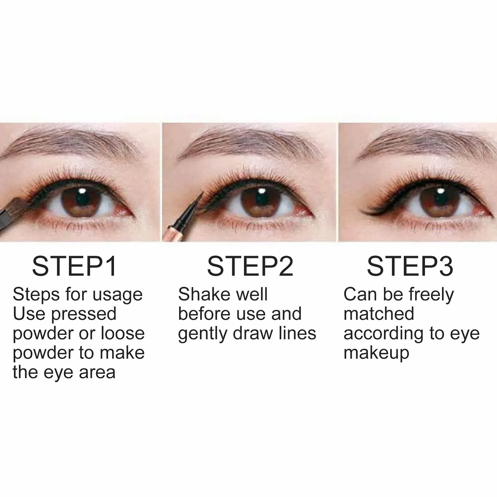 Підводка для очей OKAT Швидке висихання Компактна Портативна М'який кінчик Водостійка Рідка, фото №3