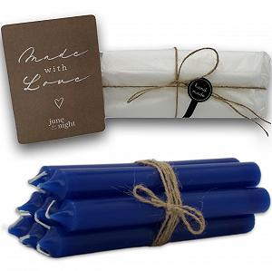 Свечи juneBYnight Taper Набор из 8 - Длина 20 см, Диаметр 2.2 см Цвет Midnight Blue/Blue - Фото 1