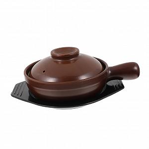 Кастрюля керамическая термостойкая с ручкой и подставкой для супов и рагу - Фото 1