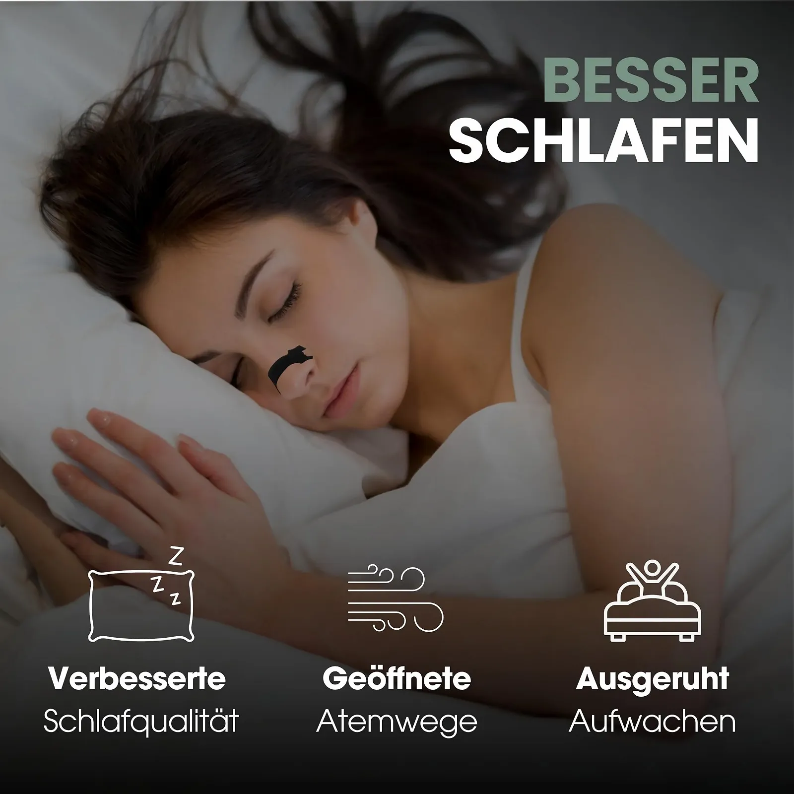 Носові пластирі HARMONY Чорний (100 шт. в упаковці) Преміум смужки від хропіння для кращого сну та кращої продуктивності, фото №3