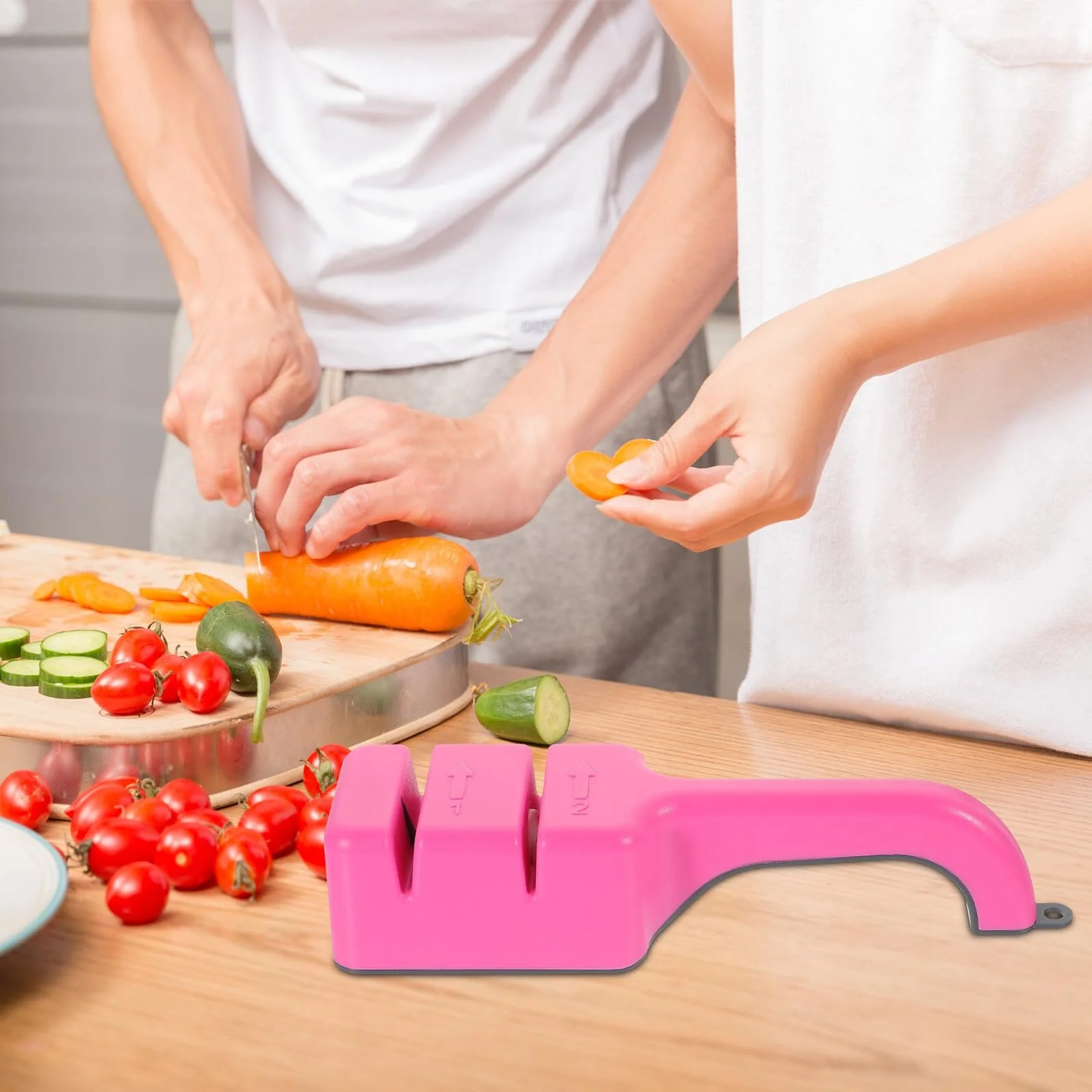 Точило для ножів 2-ступінчаста портативна зносостійка випадковий колір, фото №3 Точило для ножів 2-ступінчаста портативна зносостійка випадковий колір, фото №3