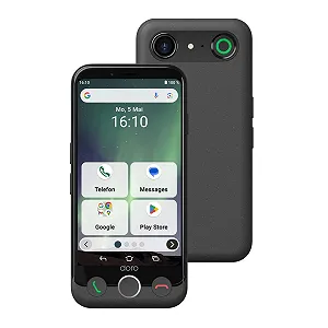 Мобильный телефон Doro Aurora A10 для пожилых людей с кнопкой помощи GPS USB-кабель в комплекте Graphite - Фото 1