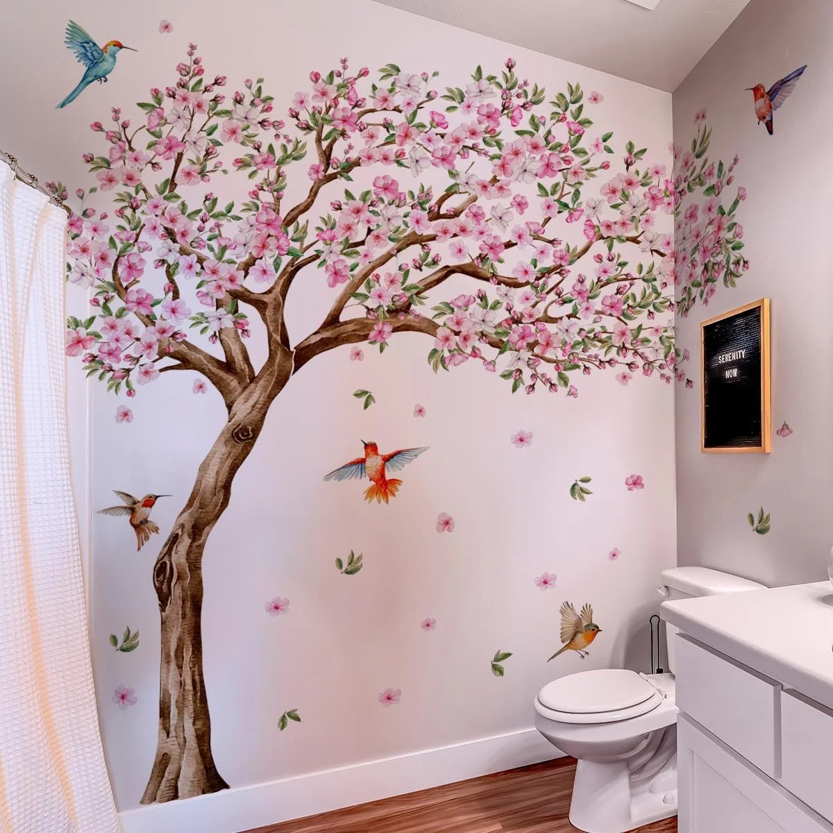 Наклейки на стіну Runtoo Pink Cherry Blossom Tree Великі Рожеві, фото №4