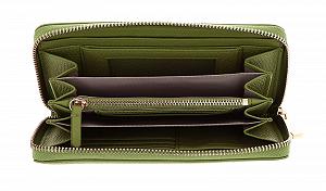Кошелек Coccinelle Metallic Soft Grained Leather Guacamole, Guacamole, стандартный размер, современный synthetic.ua - Фото 1