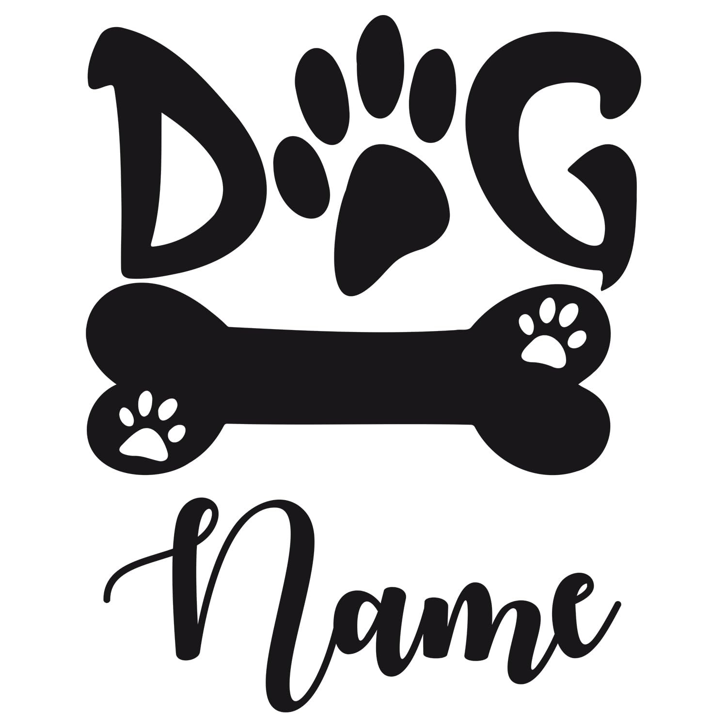 Наклейка для стін GRAZDesign Dog Name Personalised Dog самоклейна 76 x 57 см Чорна, фото №2