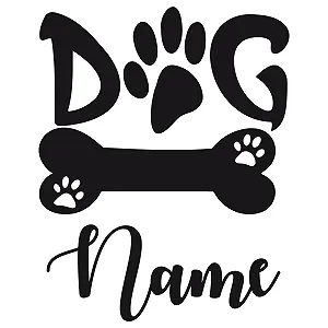 Наклейка для стін GRAZDesign Dog Name Personalised Dog самоклейна 76 x 57 см Чорна synthetic.ua - Фото 1
