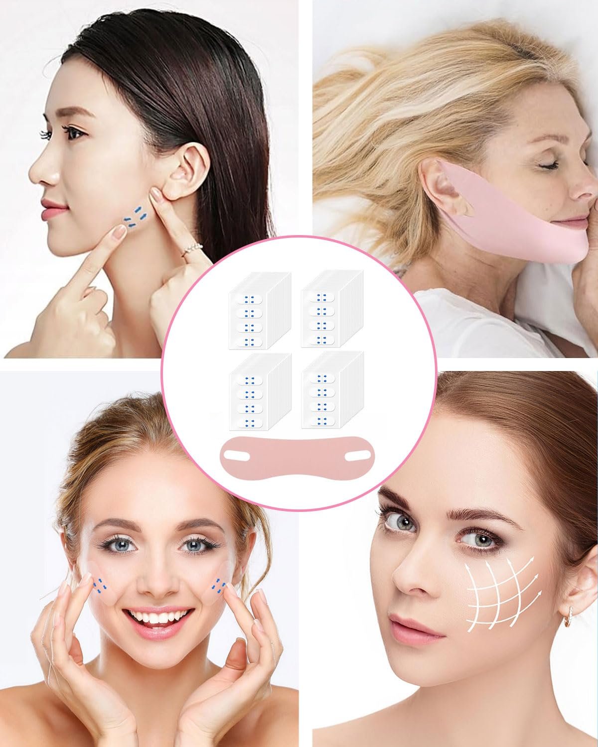 Наклейки для подтяжки лица TPZORJX, 80 шт, с V-образной маской, фото №6 Наклейки для подтяжки лица TPZORJX, 80 шт, с V-образной маской, фото №6
