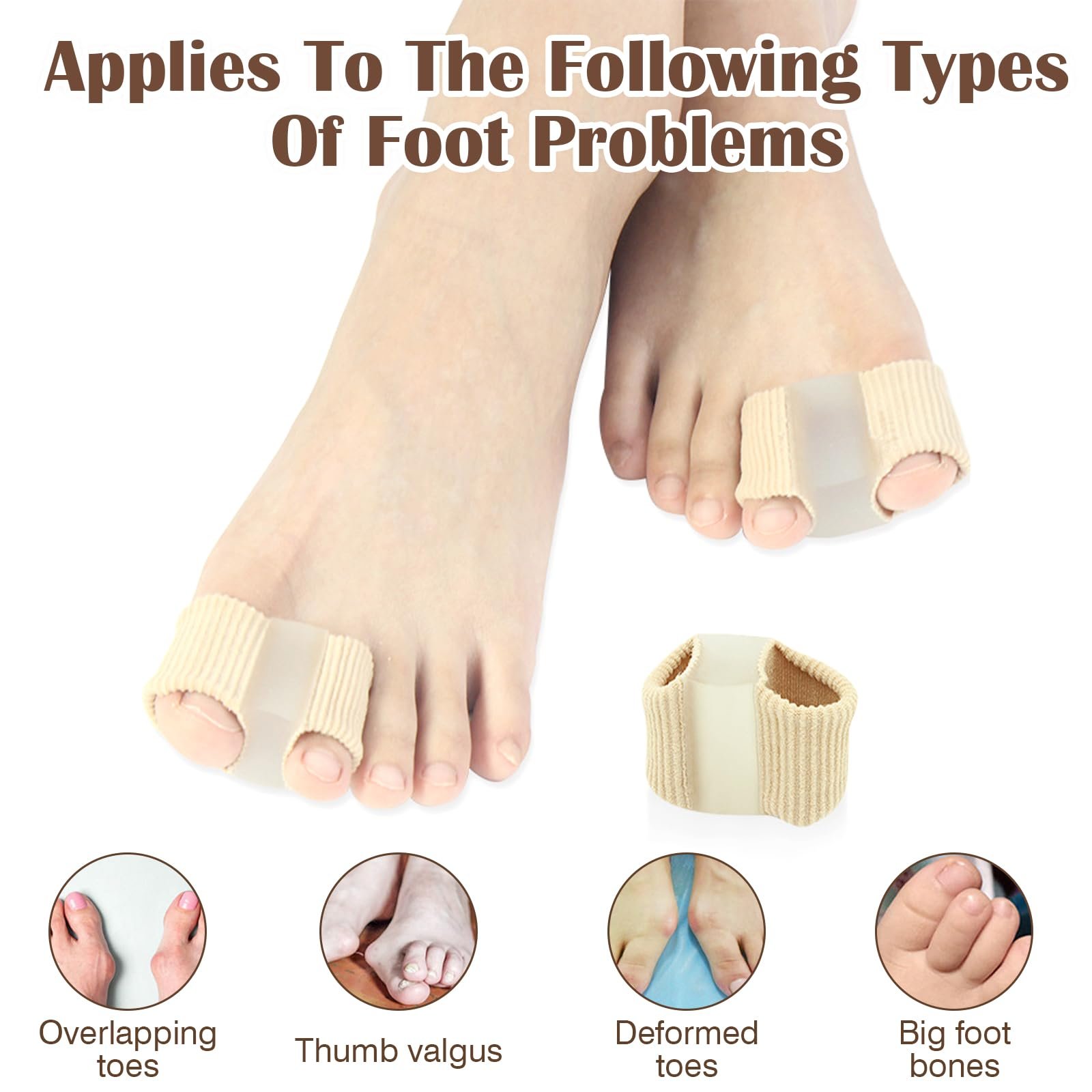 Корректор большого пальца стопы VEGCOO с 2 невидимыми корректорами для больших пальцев ног, фото №6