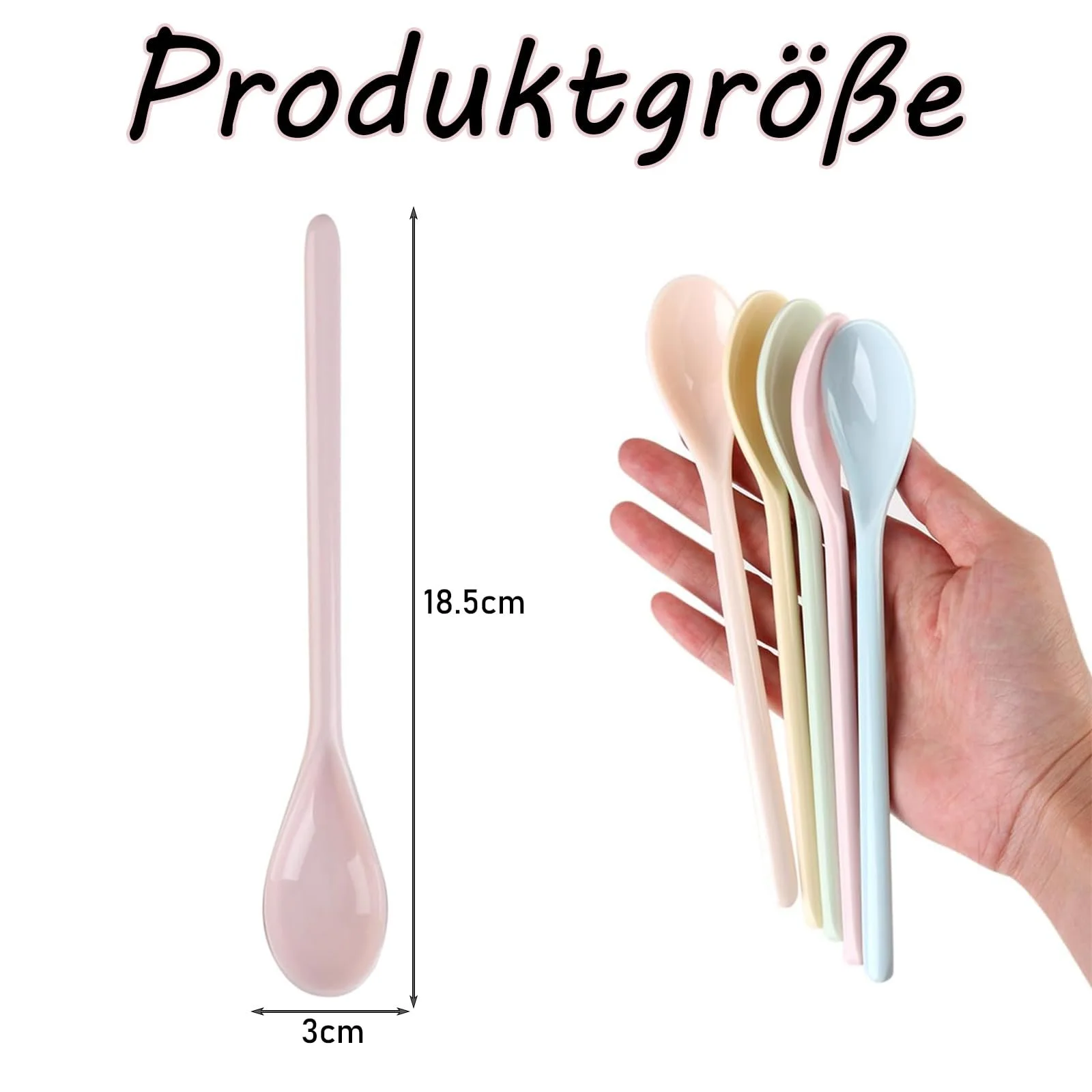 Ложка Пластик Набір з 5 штук Різнокольоровий, фото №2