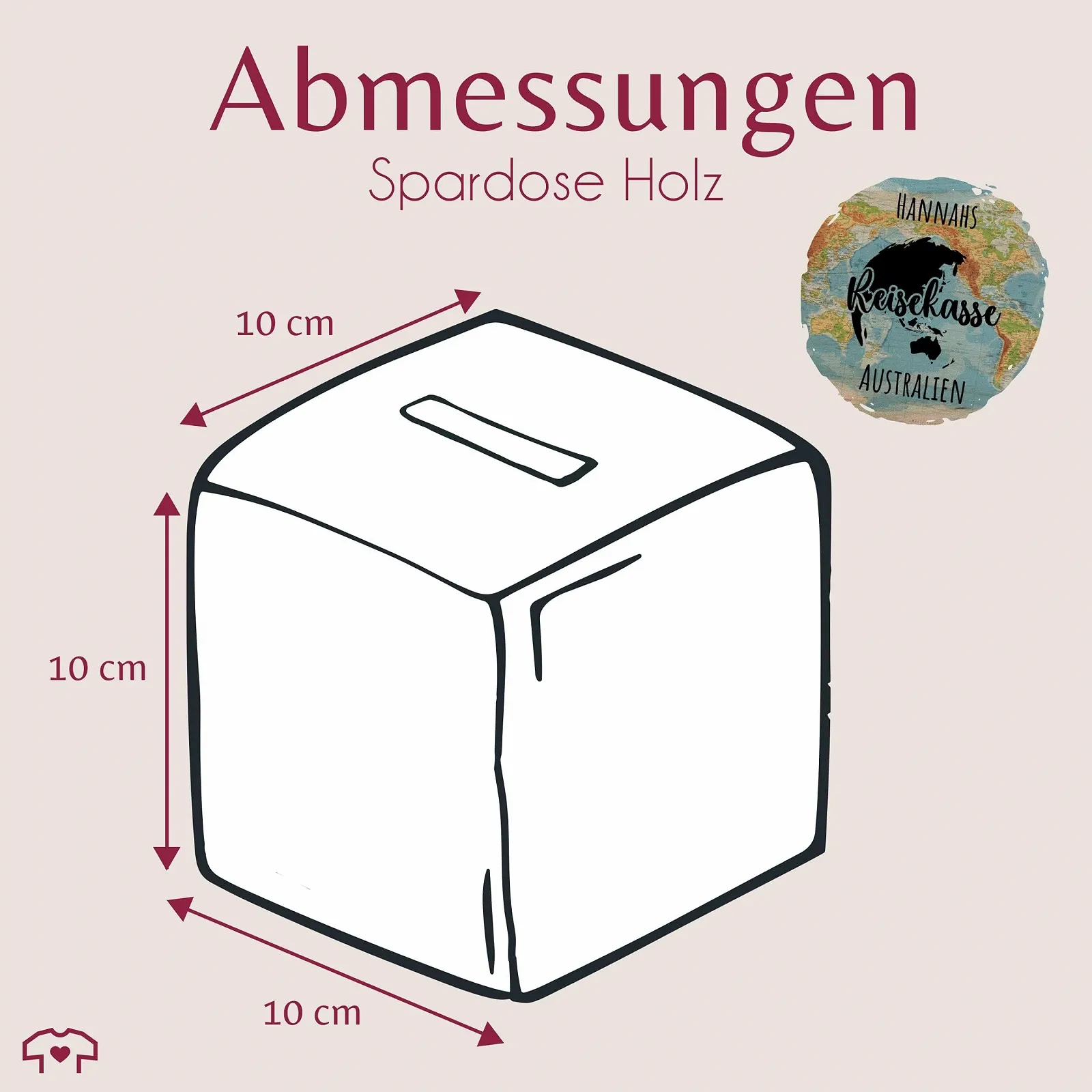 Скарбничка дерев'яна Travel Fund Australia World Map Дерево, фото №3