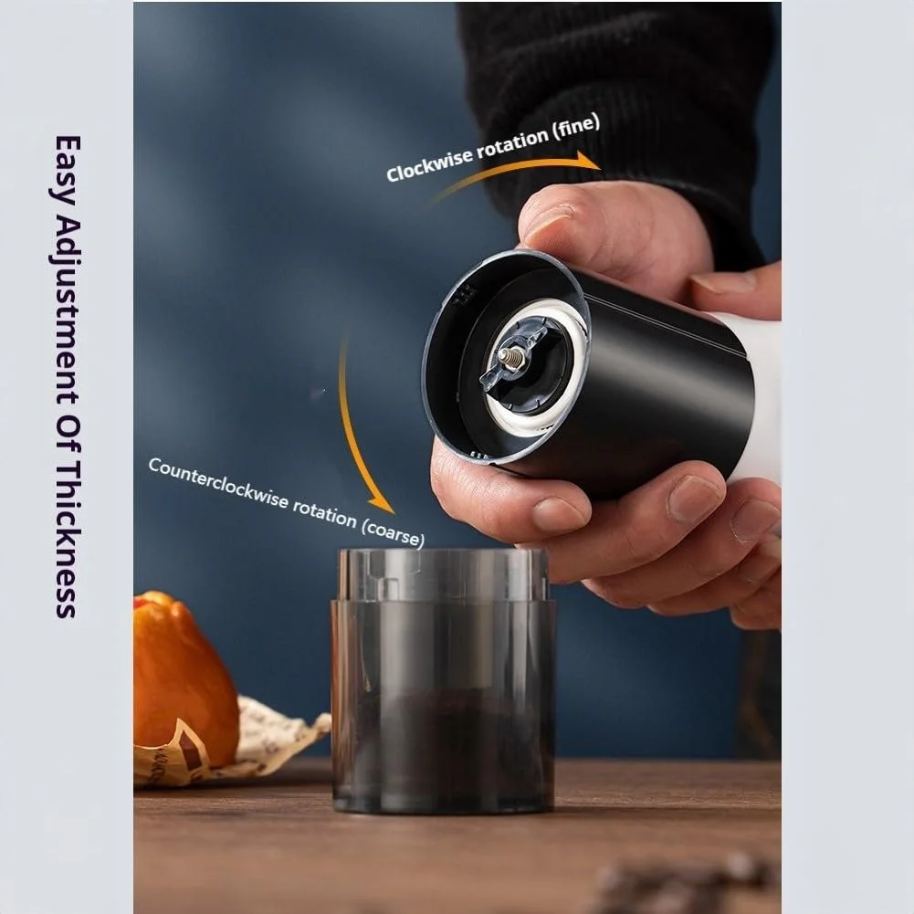 Портативна електрична кавомолка, регульована для еспресо та зерен, керамічний сердечник, Type-C зарядка, місткість 20 г для дому та подорожей, фото №1