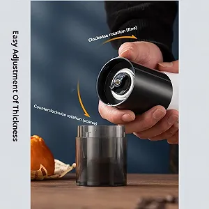 Портативная электрическая кофемолка, регулируемая для эспрессо и зерен, керамический сердечник, Type-C зарядка, емкость 20 г для дома и путешествий - Фото 1