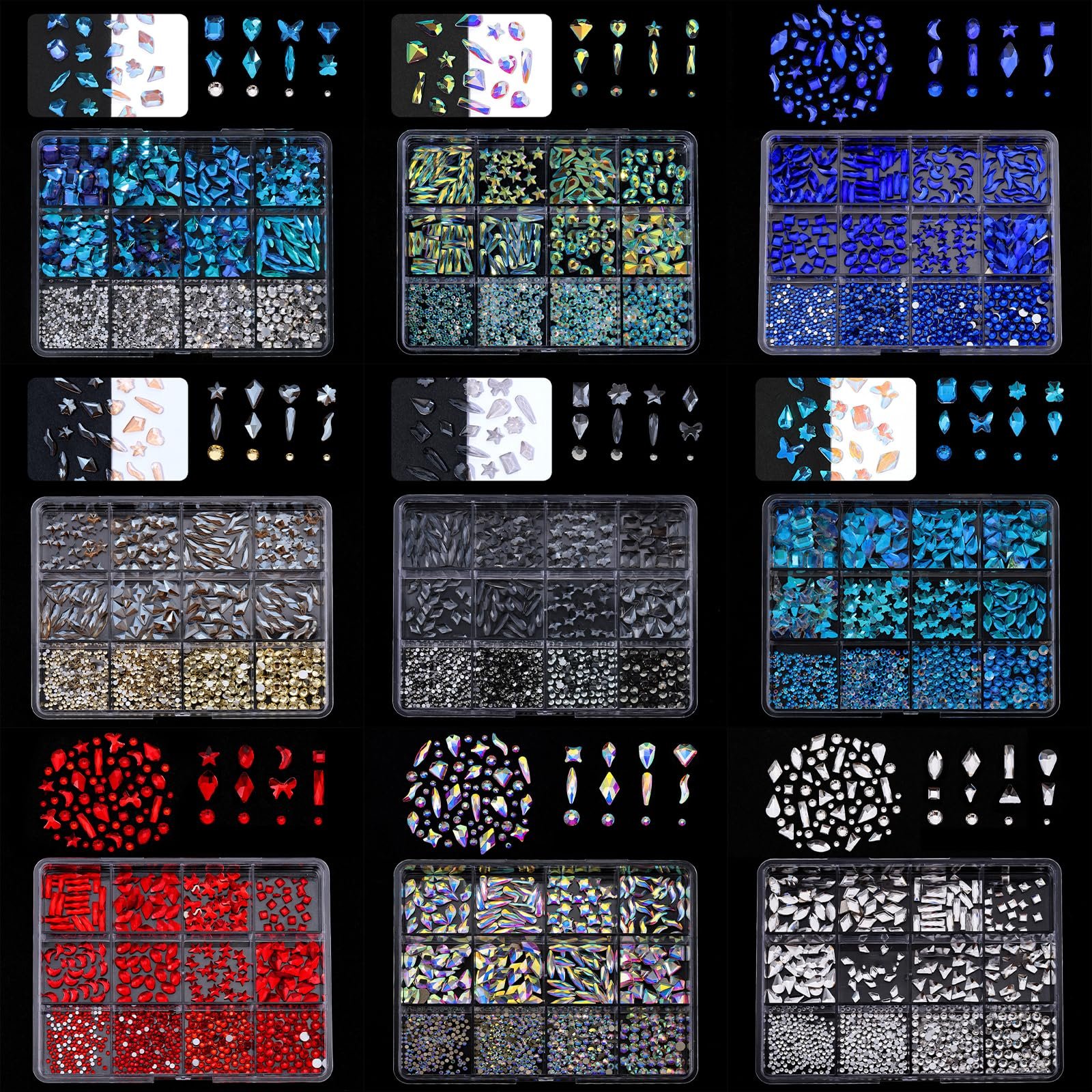 Стрази 3D для нігтів різних розмірів, фото №3