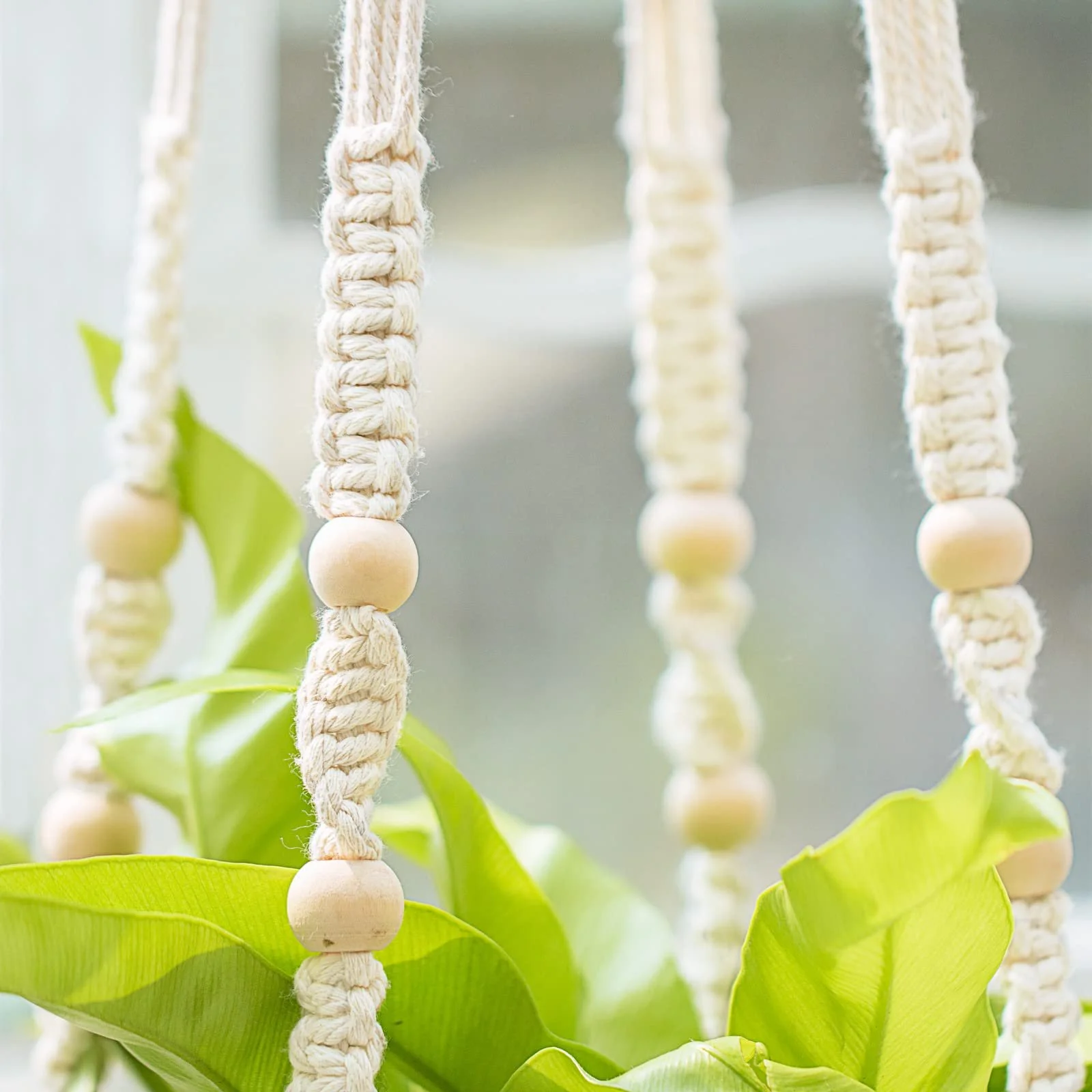 Підвіс для рослин Mkono Macrame 43 дюйми Set of 2 Ivory, фото №4 Підвіс для рослин Mkono Macrame 43 дюйми Set of 2 Ivory, фото №4
