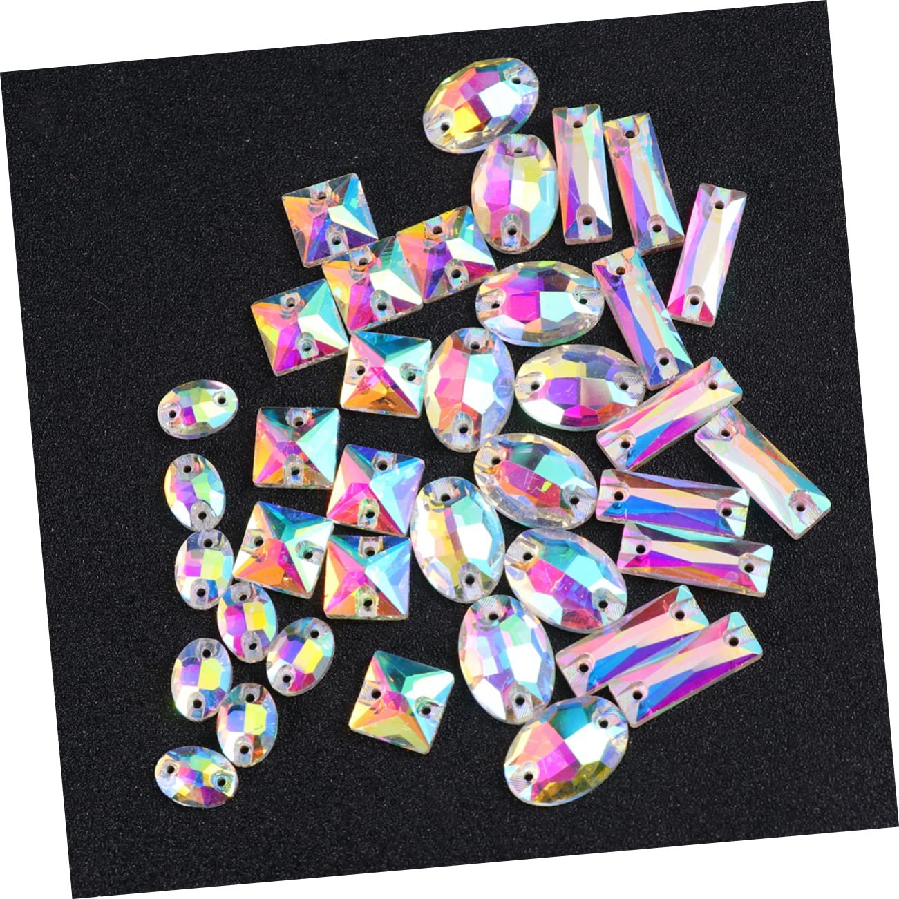 Стразы 100 шт. пришивные, разные формы, стразы с плоской задней частью, цветные стеклянные стразы, подвески-стразы для детских поделок, хрустальные стеклянные стразы для одежды, фото №4