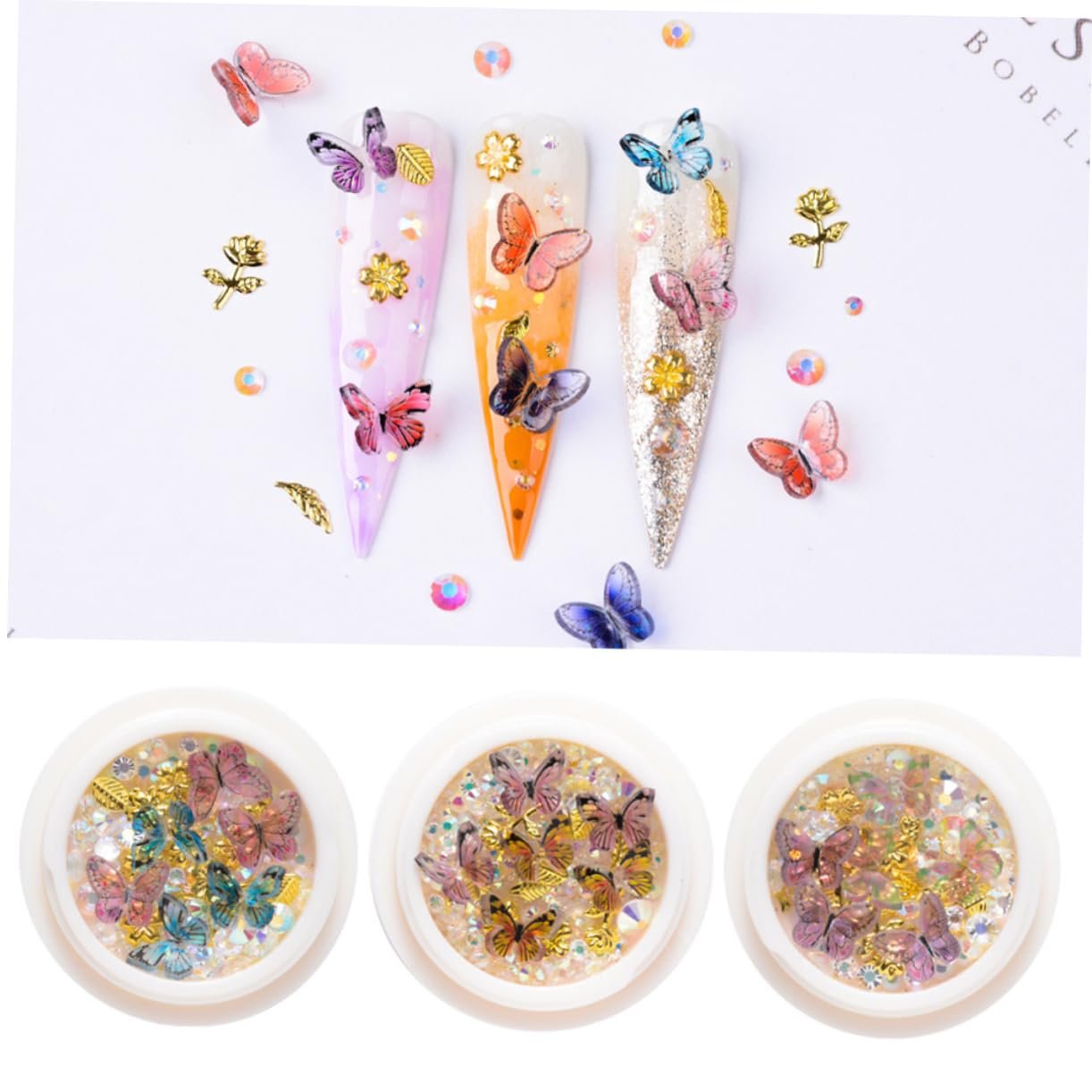 Набір для манікюру зі стразами PLAFOPE 006a, наклейки для нігтів для салону та дому, декоративні універсальні та довговічні, фото №5