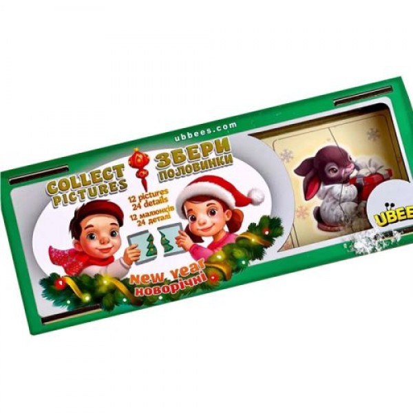 Деревянный пазл Половинки Животные, фото №1 Деревянный пазл Половинки Животные, фото №1