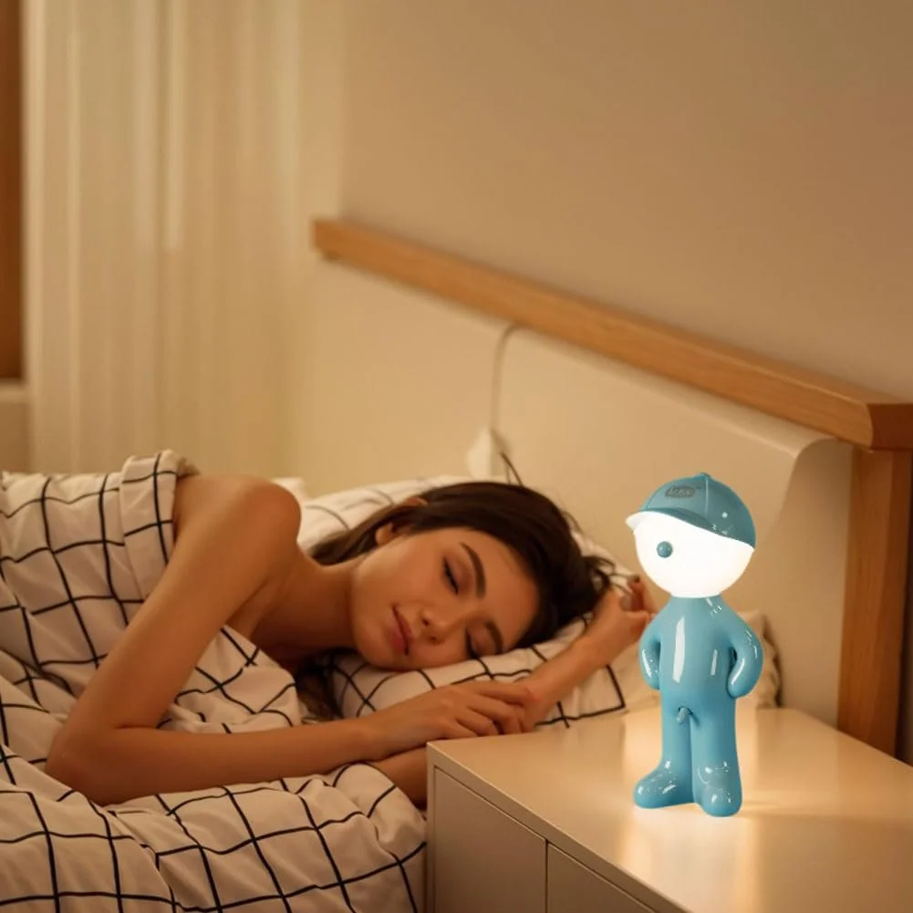 Настільна лампа Umikk Creative A Little Shy Man світлодіодна креативна з абажуром Синій, фото №4