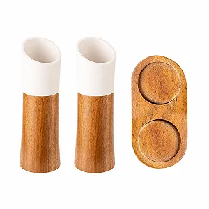 Ручний млин для солі та спецій з дерева, регульований механізм помелу, функціональна дерев'яна - Фото 1