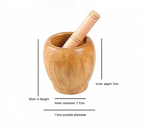 Ступка з товкачиком Дерев'яна для часнику Пюре Ручна Побутова synthetic.ua - Фото 1
