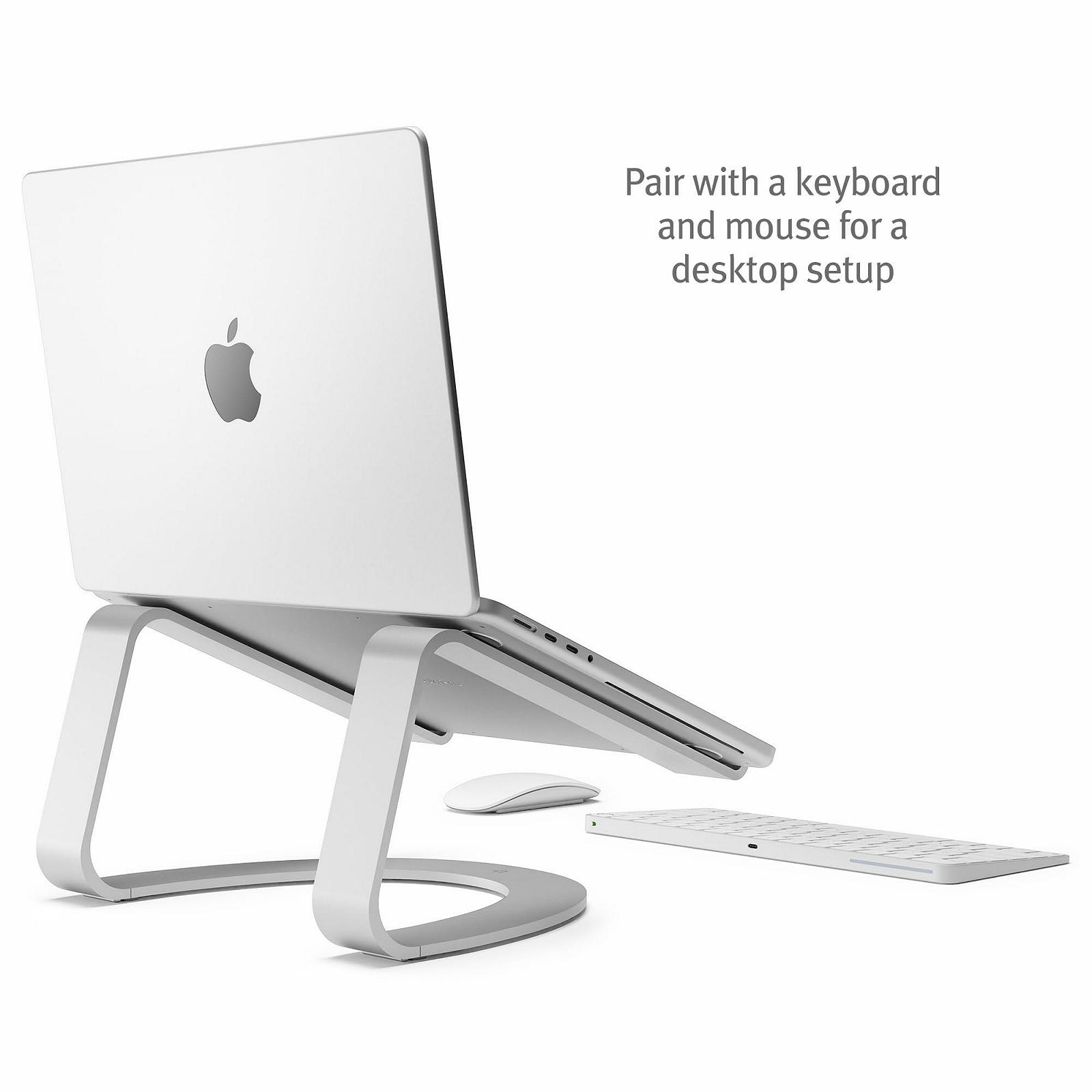 Подставка для ноутбука Twelve South Curve SE для MacBook и ноутбуков, алюминиевая эргономичная настольная охлаждающая подставка для дома или офиса, серебряная, фото №7