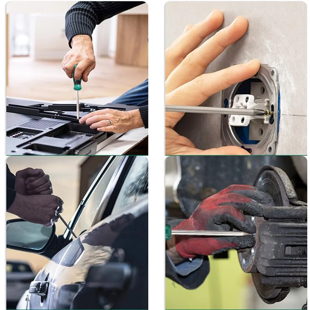 Набір викруток Phillips магнітних 5 шт з ергономічною рукояткою Чорний Зелений, фото №4