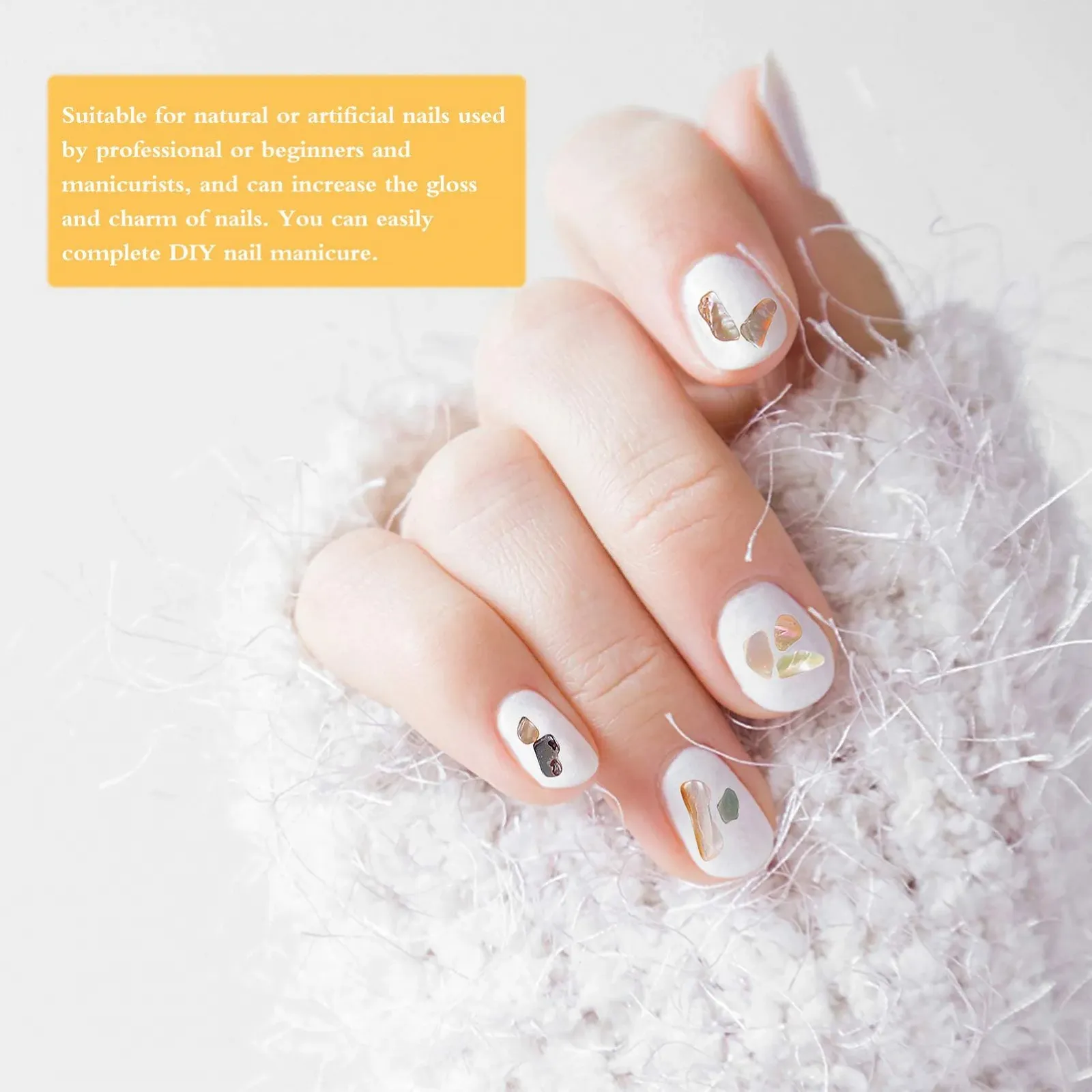 Наклейки для ногтей Healvian 3 набора, ракушки, блестки, накладные ногти, украшения для ногтей, 5 штук x 3, фото №8