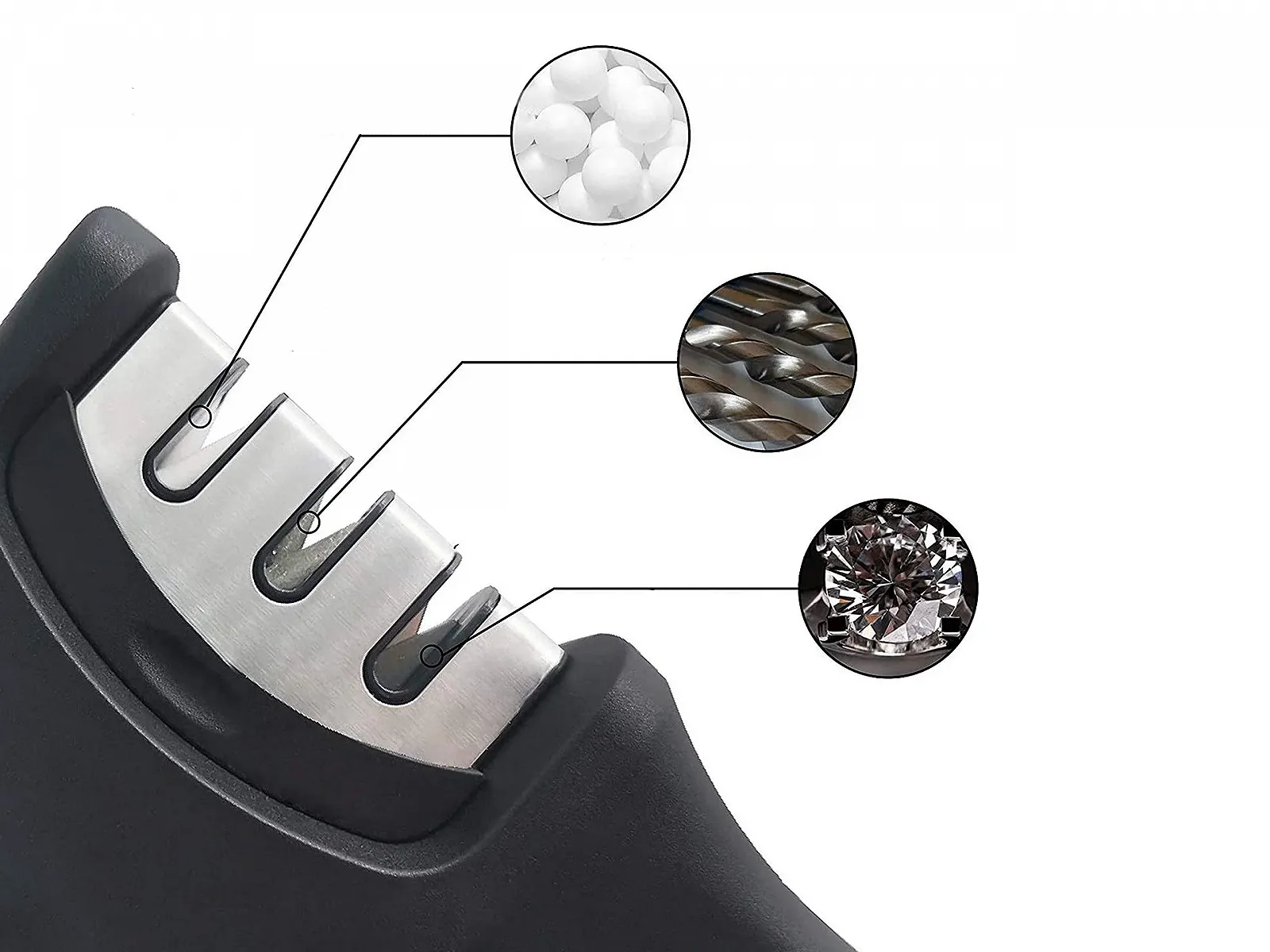 Точило BEPER C107UTT001 ручна ABS 3-ступінчаста чорна, фото №7