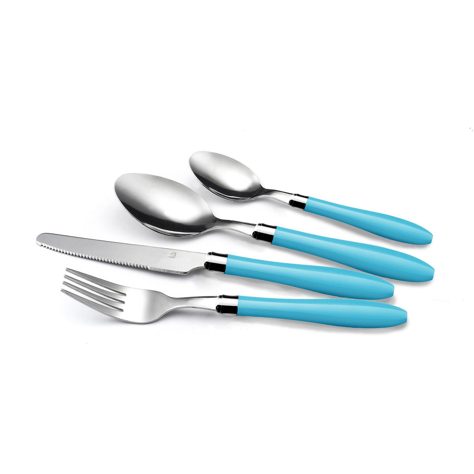 Набор столовых приборов Amefa Reglisse 7437501 Нержавеющая сталь 16 штук Бирюзовый, фото №3 Набор столовых приборов Amefa Reglisse 7437501 Нержавеющая сталь 16 штук Бирюзовый, фото №3