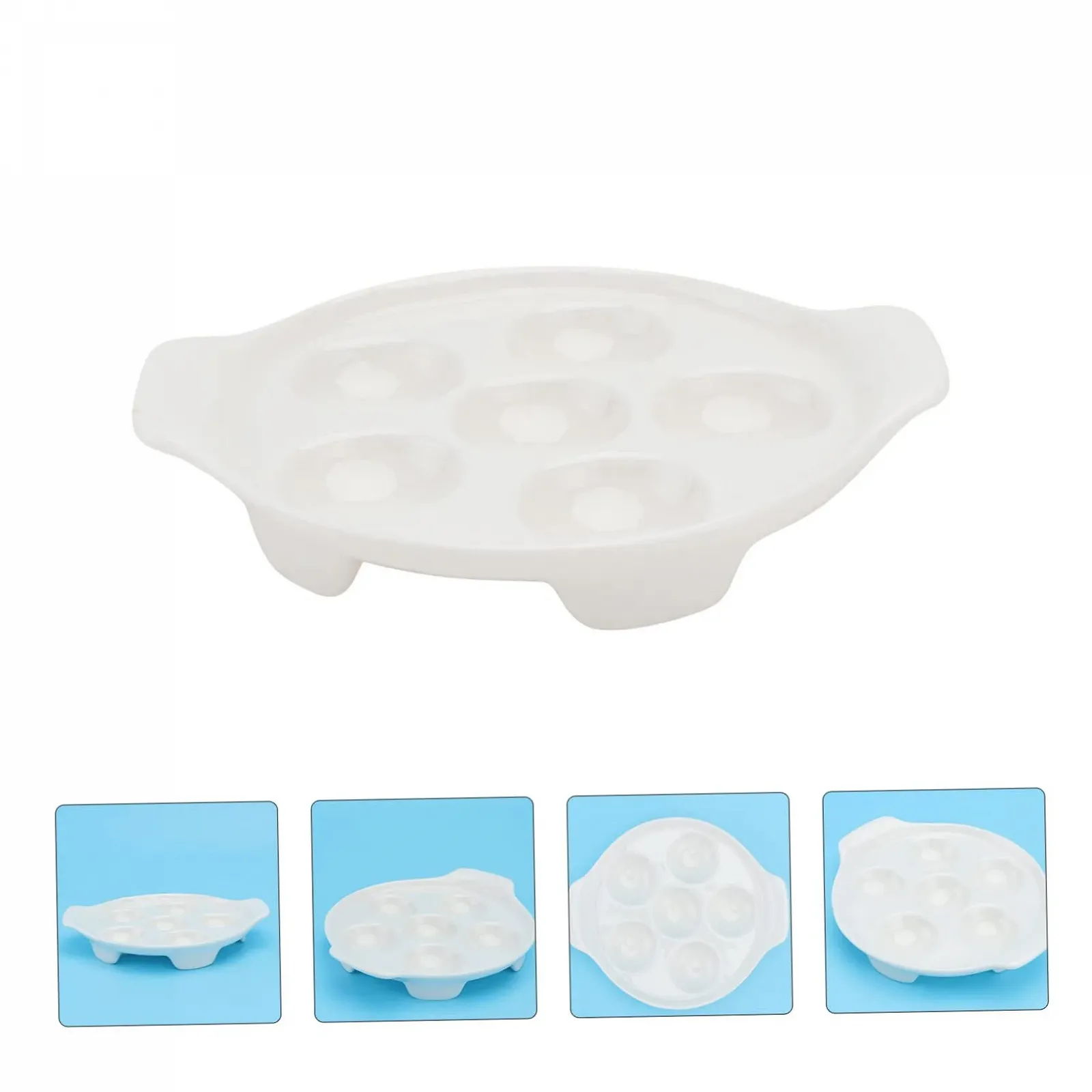 Форма для запекания улиток керамическая с отверстиями термостойкая для посудомоечной машины с нескользящими углублениями Белая, фото №4 Форма для запекания улиток керамическая с отверстиями термостойкая для посудомоечной машины с нескользящими углублениями Белая, фото №4