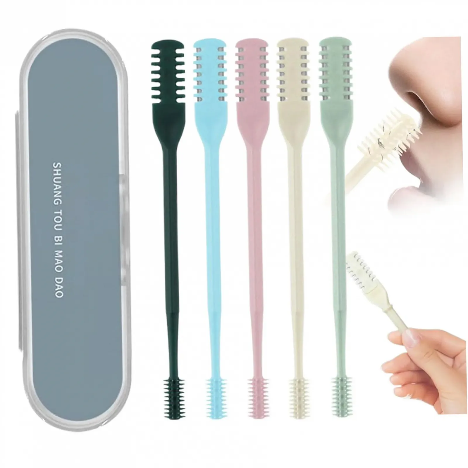 Тример для носового волосся Комплект з 5-ти Двосторонній 360° Обертальний, фото №2