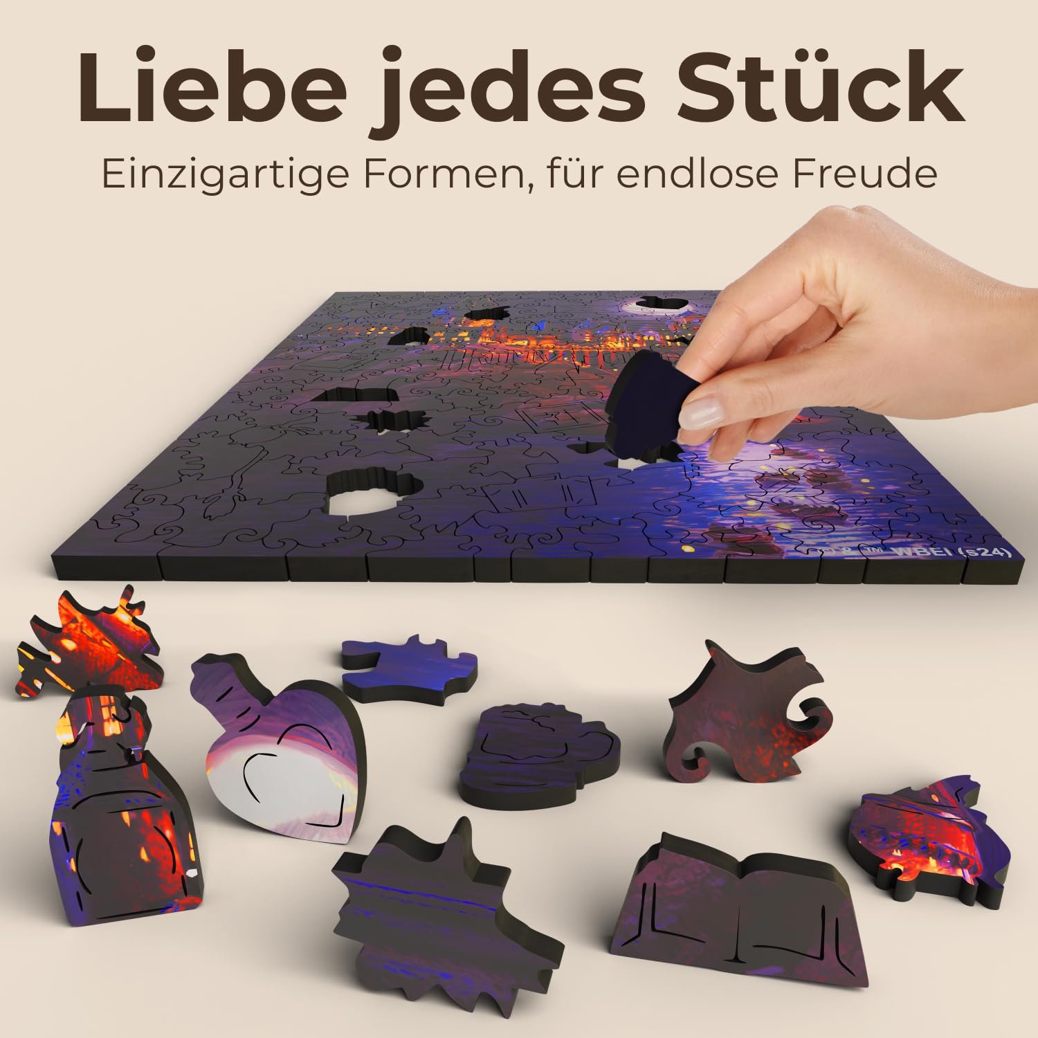 Деревянный пазл Crafthub Premium Harry Potter Boats to Hogwarts A3 205 деталей UV-печать 27.5 см x 38 см, фото №2